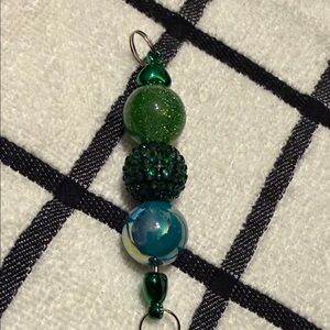 Chic Green Beaded Key Holder
